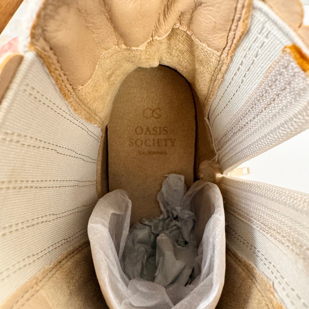Oasis Society Aubrey Boot Women 8 White Platform Lug Sole Ankle Block Heel - Picture 13 of 14